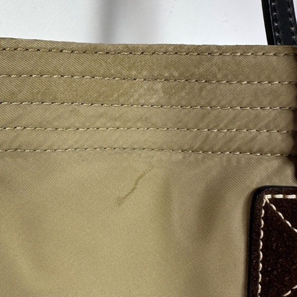 Dooney & Bourke Victoria Tan Beige Nylon Shoulder Bag With Leather Details Large - Picture 7 of 14
